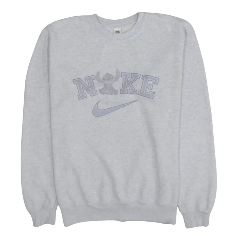 Nike Light Grey Sweatshirt Men's Large Printed Logo Graphic Crewneck Pullover Top sold by Vintage Club