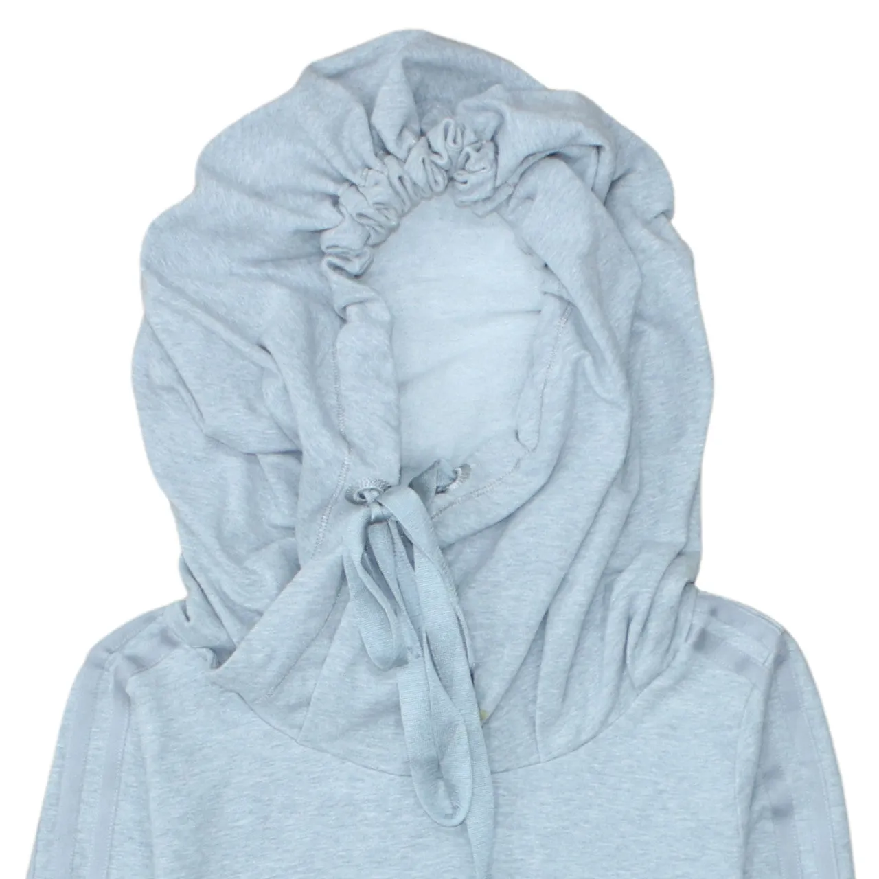 Adidas Light Grey Hoodie Women’s XSmall Three Stripe Sleeves Drawstring Funnel Hood Pullover sold by Vintage Club product image thumbnail 3