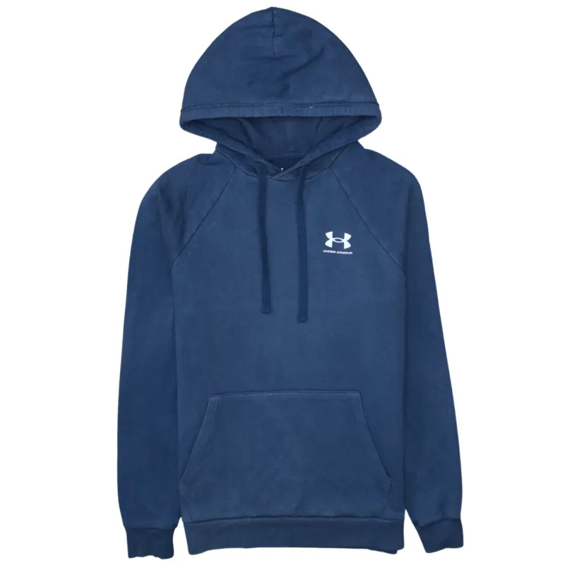 Under Armour Navy Blue Hoodie Men's Small Embroidered Chest Logo Front Pocket Pullover Sweatshirt made by Under Armour