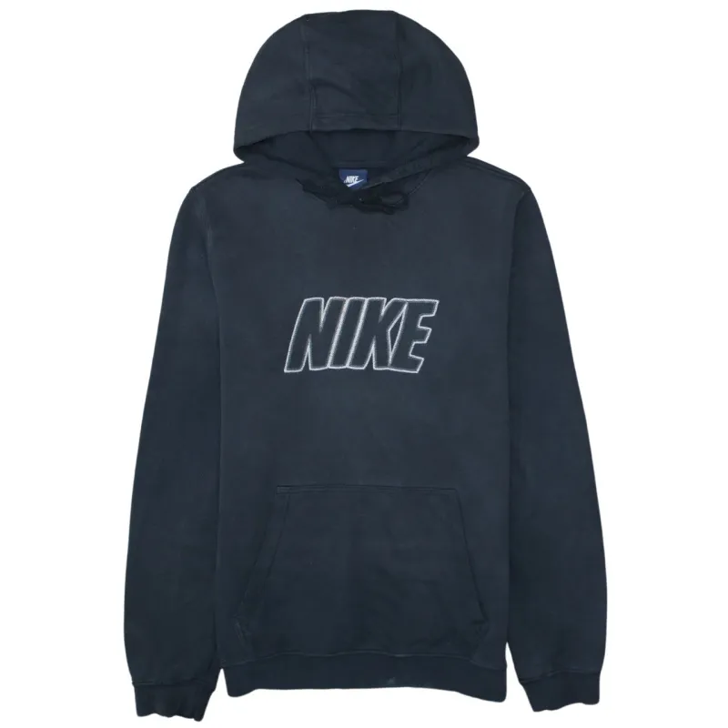 Nike Black Hoodie Men’s Medium Embroidered Chest Logo Drawstring Hood Front Pocket Sweatshirt made by Nike
