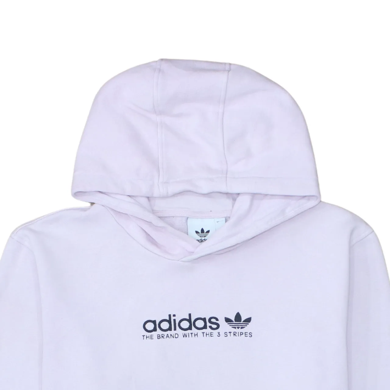 Adidas Light Pink Hoodie Men's Large Printed Trefoil Logo Front Pouch Pullover Sweatshirt sold by Vintage Club product image thumbnail 3