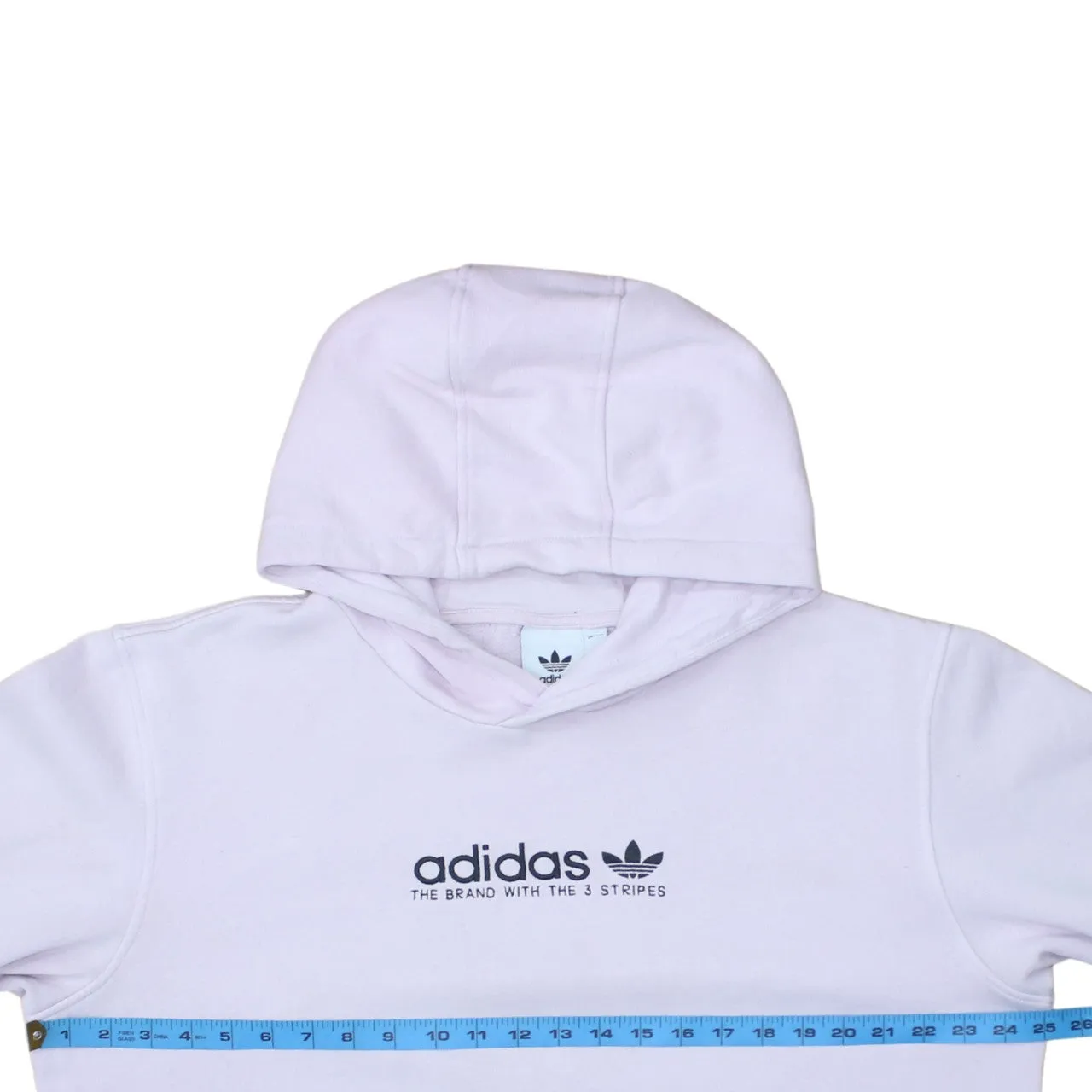 Adidas Light Pink Hoodie Men's Large Printed Trefoil Logo Front Pouch Pullover Sweatshirt sold by Vintage Club product image thumbnail 5