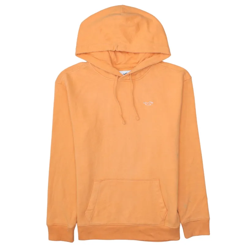 Hollister Orange Hoodie Men's Small Embroidered Logo Drawstring Hood Front Pocket Sweatshirt sold by Vintage Club