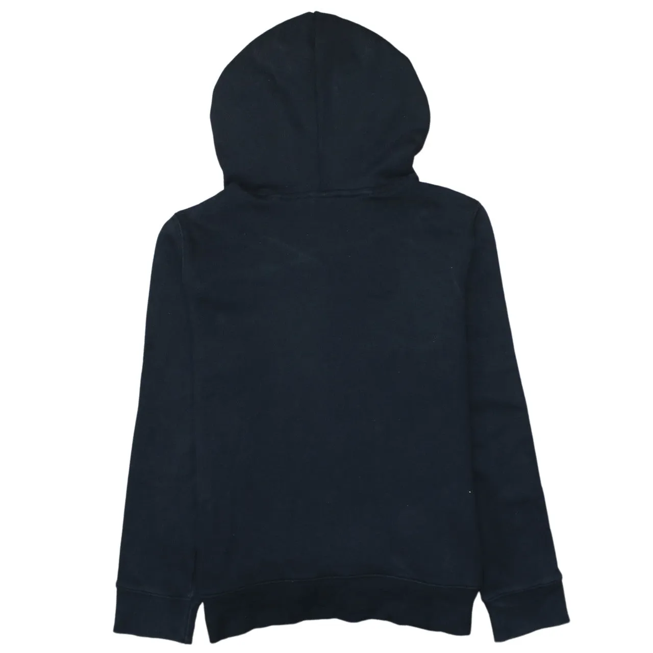 Adidas Black Hoodie Women’s Small Trefoil Printed Logo Drawstring Hood Pullover Sweatshirt sold by Vintage Club product image thumbnail 2