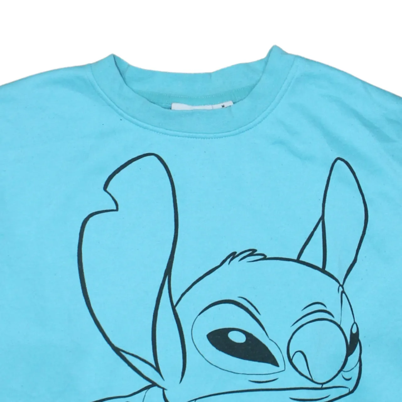 Disney Turquoise Sweatshirt Women’s Medium Printed Stitch Graphic Crewneck Pullover Top sold by Vintage Club product image thumbnail 3