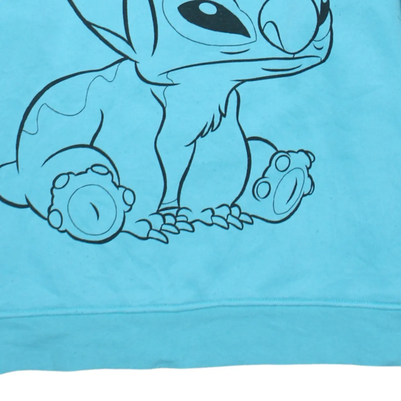 Disney Turquoise Sweatshirt Women’s Medium Printed Stitch Graphic Crewneck Pullover Top sold by Vintage Club product image thumbnail 4