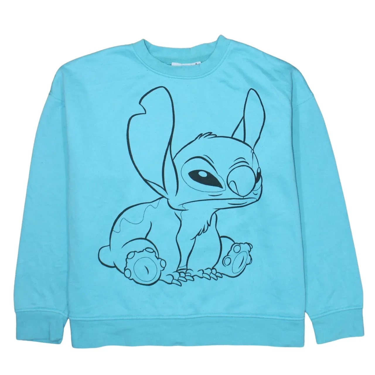 Disney Turquoise Sweatshirt Women’s Medium Printed Stitch Graphic Crewneck Pullover Top sold by Vintage Club