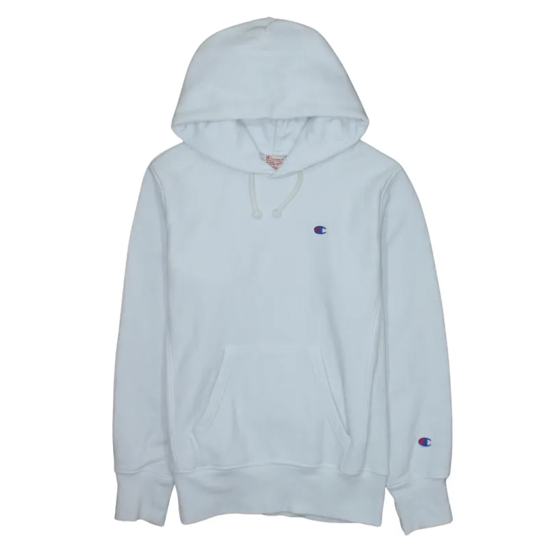 Champion White Hoodie Men’s XSmall Embroidered C Logo Pullover Front Pocket Sweatshirt sold by Vintage Club