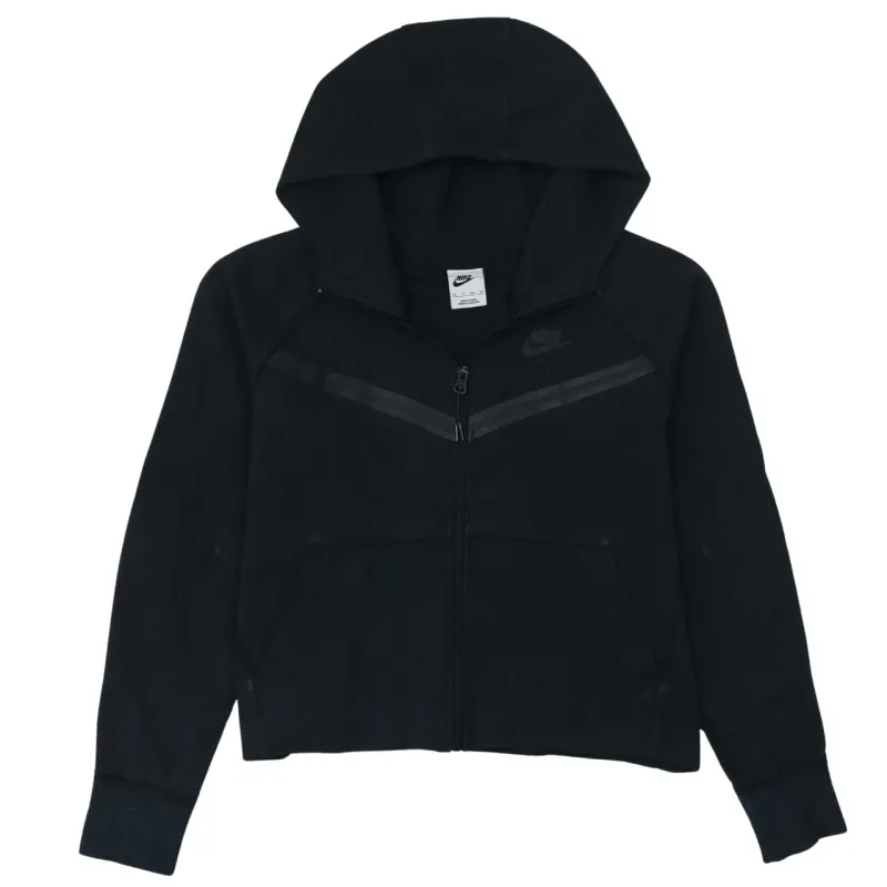 Nike Black Full Zip Hoodie Men's XSmall Embroidered Logo Split Pockets Casual Sweatshirt sold by Vintage Club