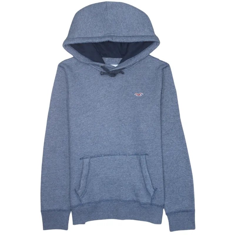 Hollister Blue Pullover Hoodie Men’s Small Embroidered Chest Logo Front Pocket Fleece Sweatshirt sold by Vintage Club
