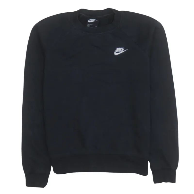 Nike Black Sweatshirt Men's Small Embroidered Swoosh Logo Crewneck Pullover Jumper sold by Vintage Club