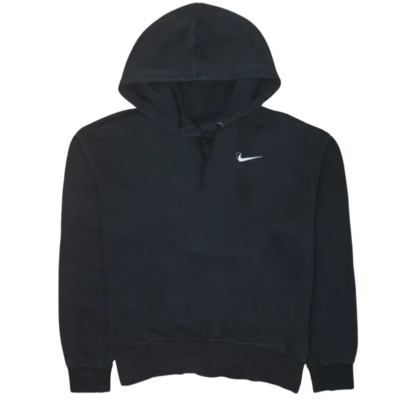 Nike Black Pullover Hoodie Men’s XSmall Embroidered Swoosh Drawstring Hood Fleece Sweatshirt sold by Vintage Club