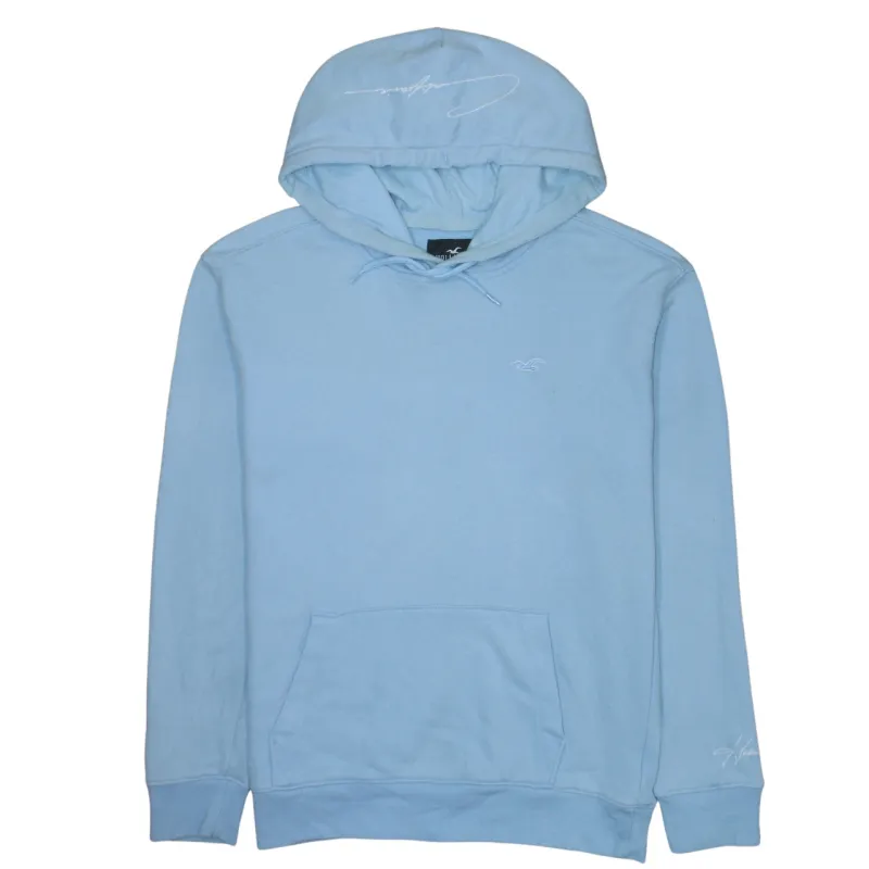 Hollister Light Blue Hoodie Men’s Medium Embroidered Logo Drawstring Hood Front Pocket Sweatshirt sold by Vintage Club