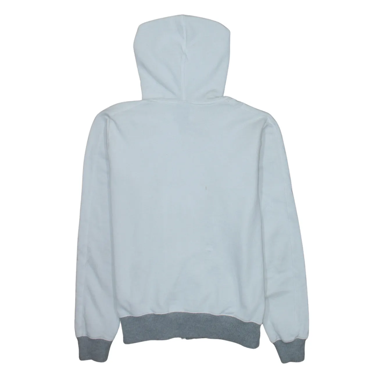 Nike White Full Zip Hoodie Women’s Large Embroidered Air Logo Grey Rib Trim Sweatshirt sold by Vintage Club product image thumbnail 2
