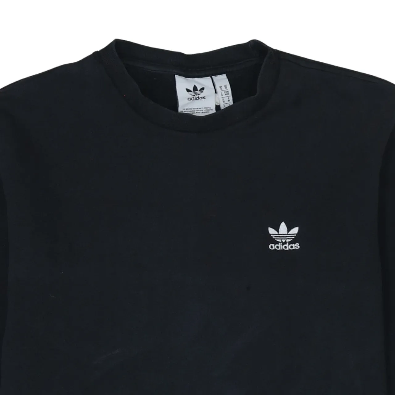 Adidas Black Sweatshirt Men's Medium Trefoil Embroidered Chest Logo Crewneck Pullover Top sold by Vintage Club product image thumbnail 3