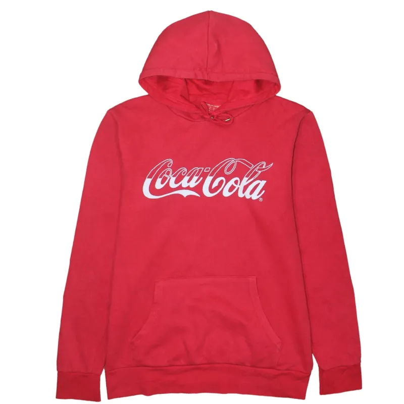Coca Cola Red Hoodie Women’s Medium Printed Logo Front Pouch Pullover Sweatshirt sold by Vintage Club
