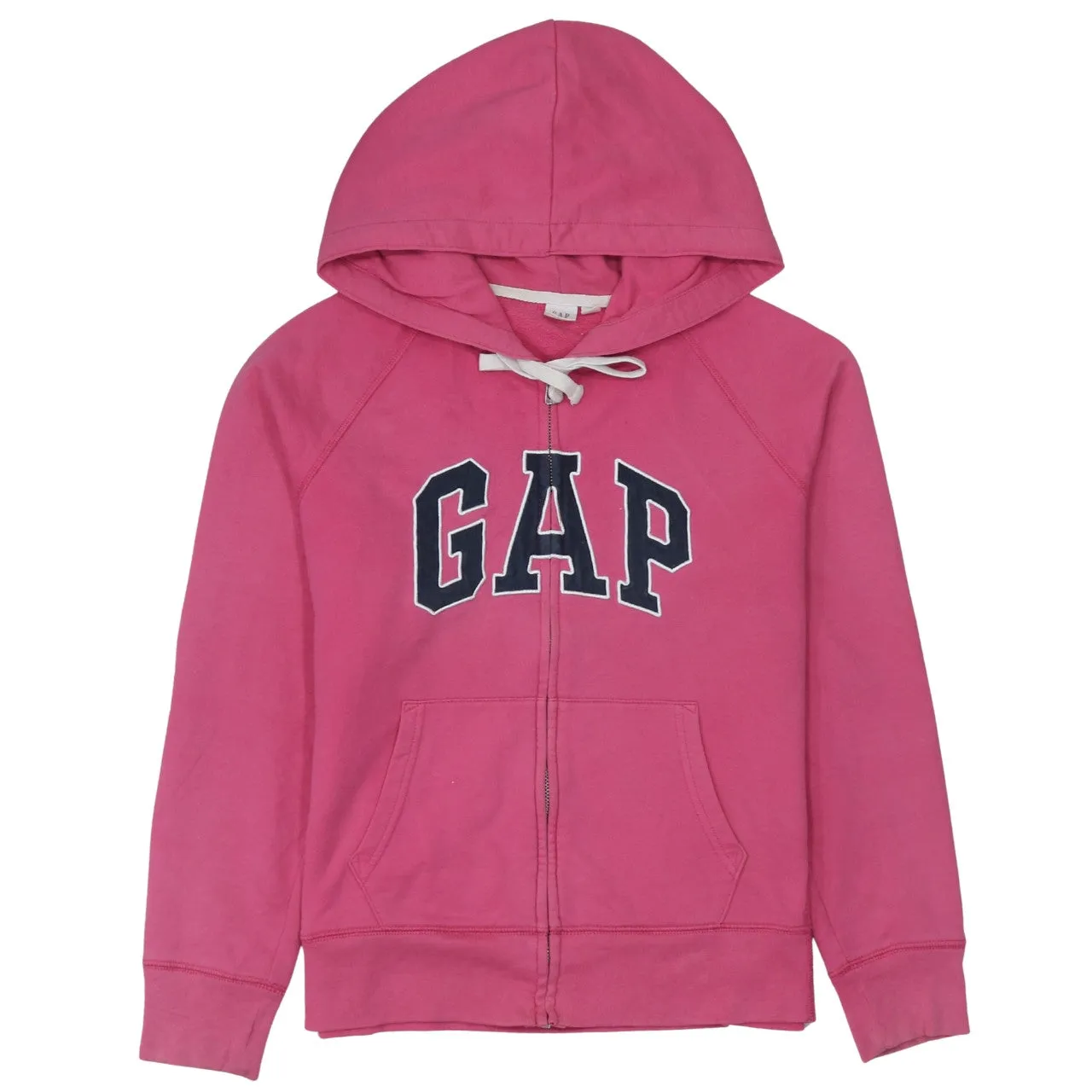 Gap Pink Zip Hoodie Women’s Small Embroidered Logo Front Pockets Casual Sweatshirt sold by Vintage Club