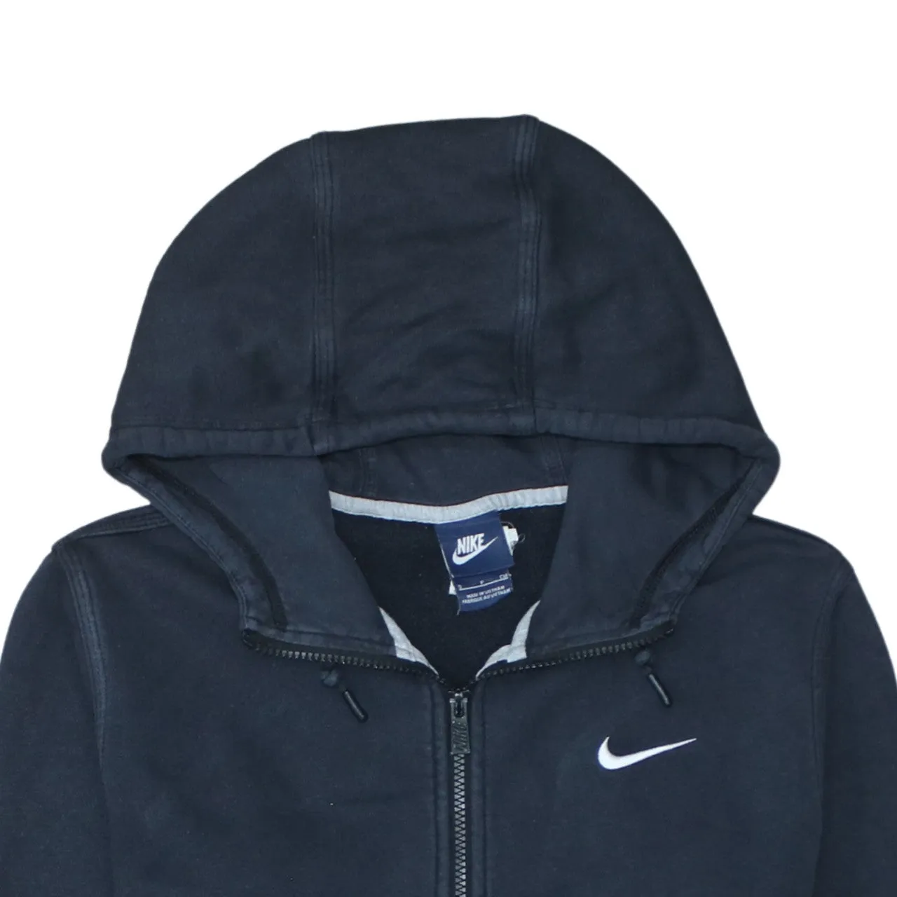 Nike Black Full Zip Hoodie Men's Small Embroidered Swoosh Split Pocket Sweatshirt sold by Vintage Club product image thumbnail 3