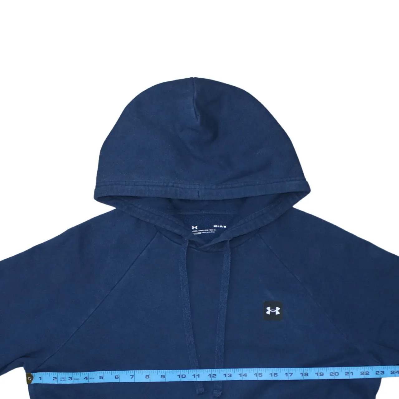 Under Armour Navy Blue Hoodie Men's Medium Small Logo Drawstring Pouch Pocket Pullover Sweatshirt sold by Vintage Club product image thumbnail 5