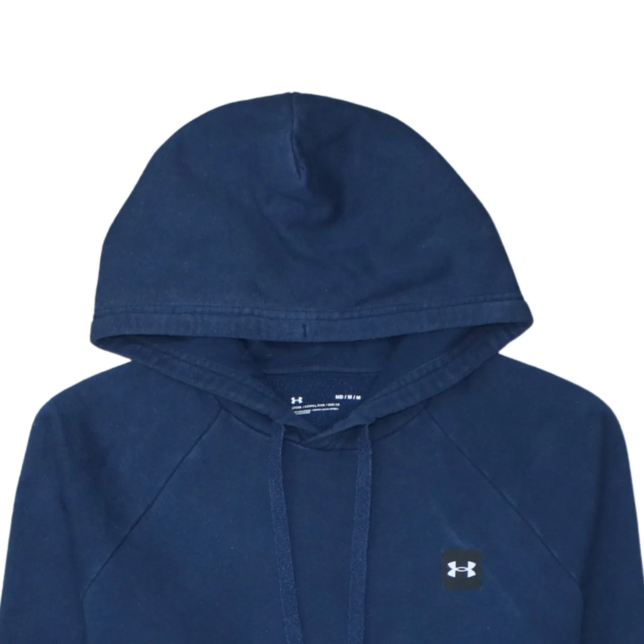 Under Armour Navy Blue Hoodie Men's Medium Small Logo Drawstring Pouch Pocket Pullover Sweatshirt sold by Vintage Club product image thumbnail 3
