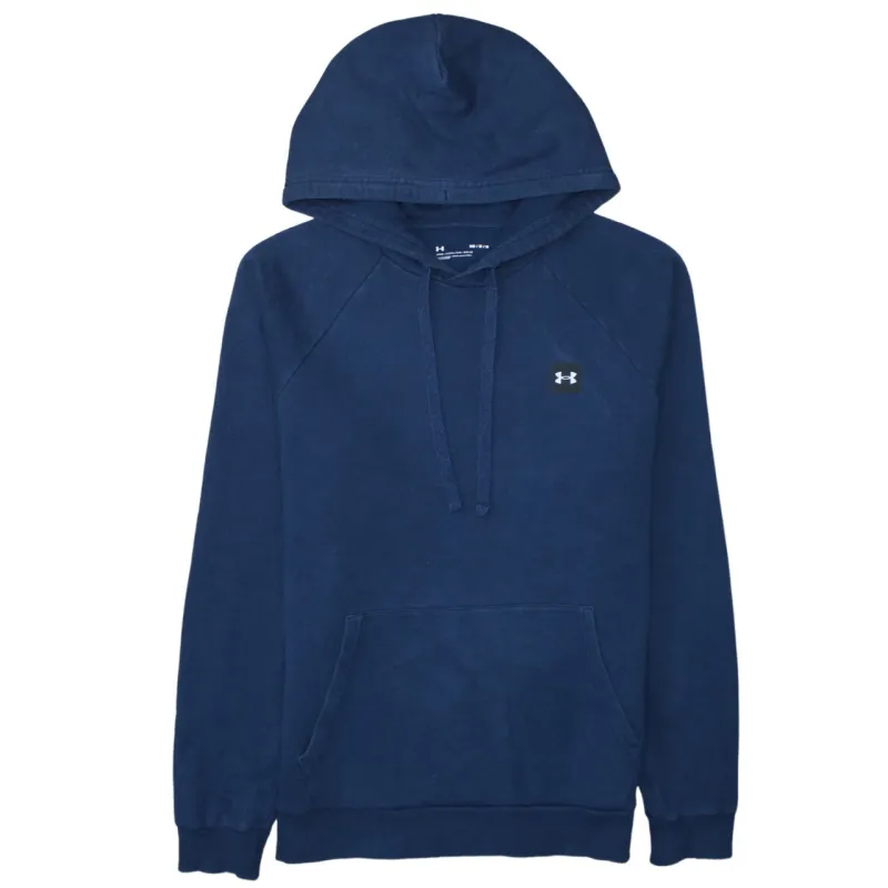 Under Armour Navy Blue Hoodie Men's Medium Small Logo Drawstring Pouch Pocket Pullover Sweatshirt made by Under Armour