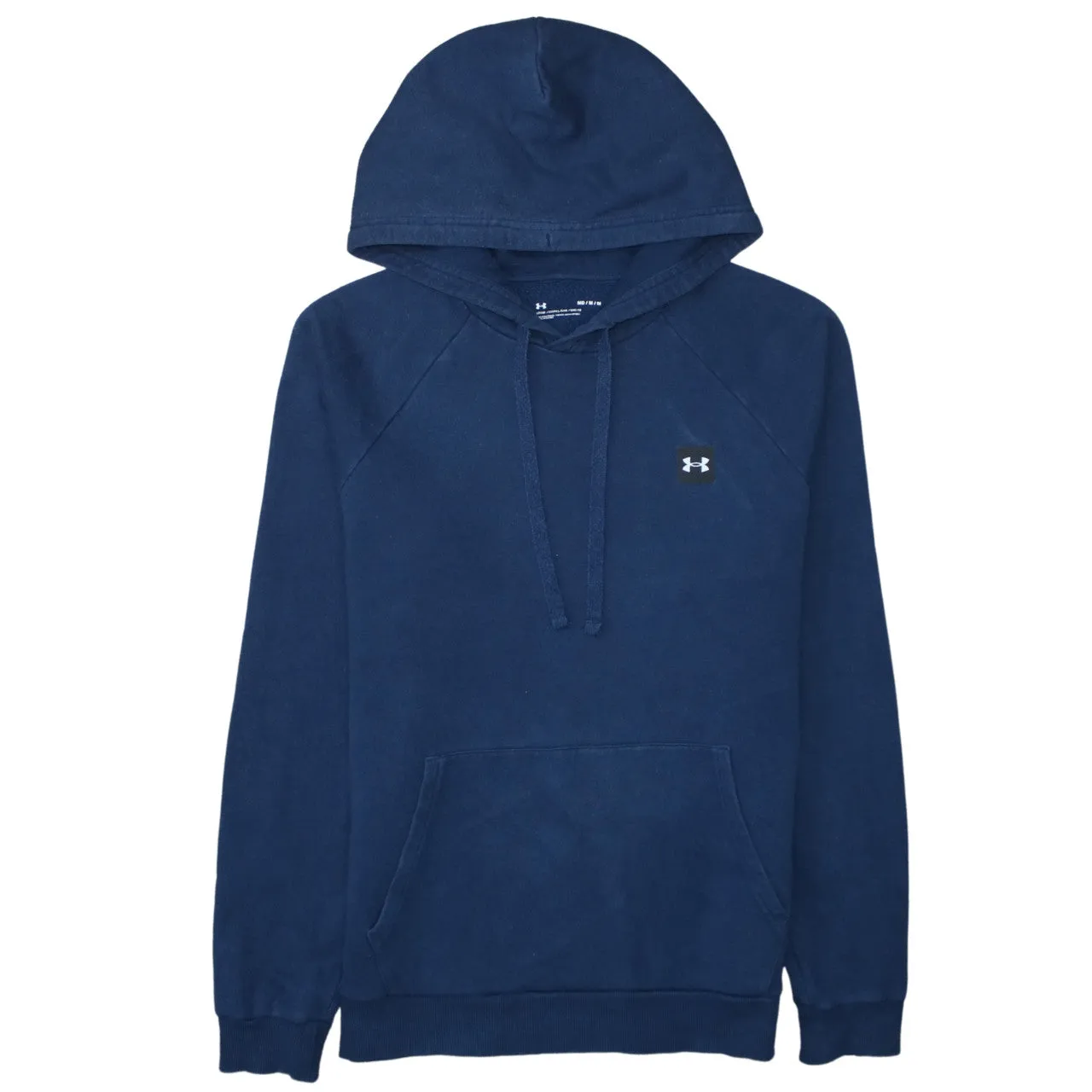 Under Armour Navy Blue Hoodie Men's Medium Small Logo Drawstring Pouch Pocket Pullover Sweatshirt sold by Vintage Club
