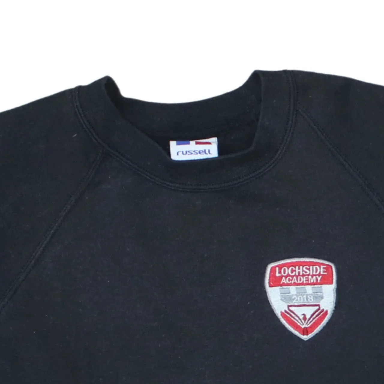 Russell Athletic Black Sweatshirt Men’s Medium Embroidered Lochside Academy Logo Pullover sold by Vintage Club product image thumbnail 3