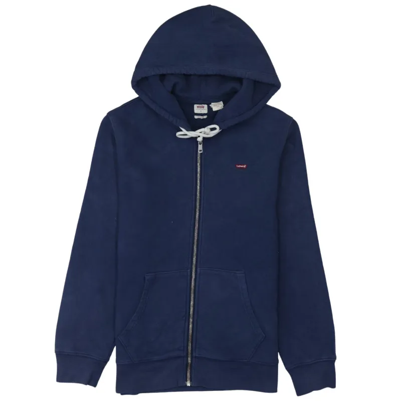 Levi's Navy Blue Zip Hoodie Men's Small Embroidered Chest Logo Front Pockets Sweatshirt made by Levi's