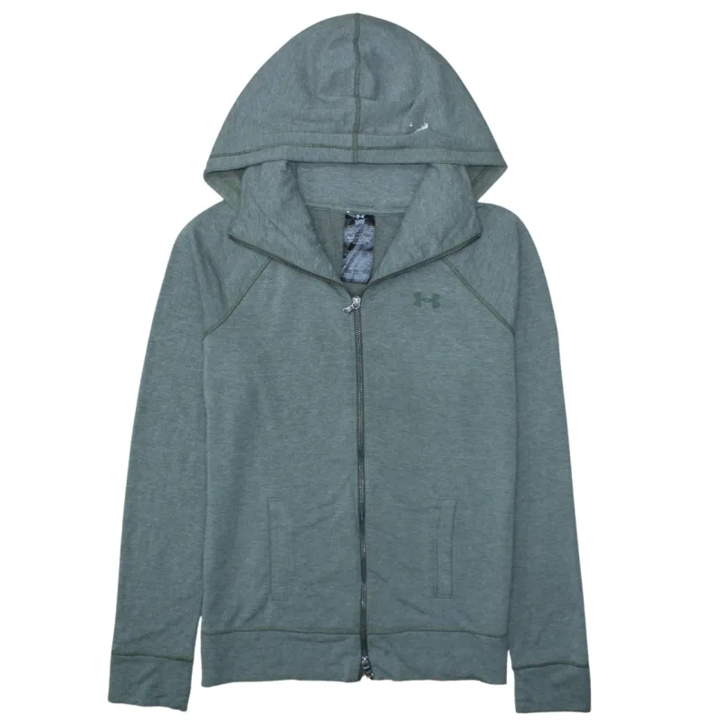 Under Armour Sage Green Full Zip Hoodie Men's Small Embroidered Logo Split Pockets Sweatshirt sold by Vintage Club
