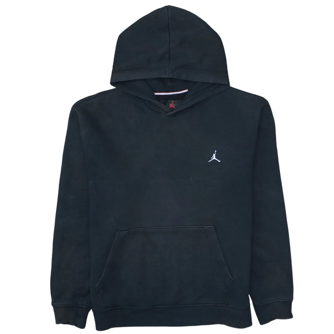 Jordan Black Hoodie Men's Medium Embroidered Jumpman Logo Front Pocket Pullover Sweatshirt sold by Vintage Club