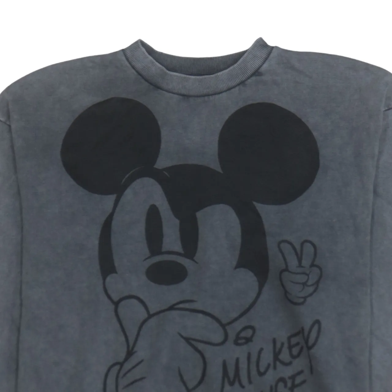 Disney Grey Mickey Mouse Sweatshirt Men's Large Printed Graphic Crewneck Pullover Fleece Top sold by Vintage Club product image thumbnail 3