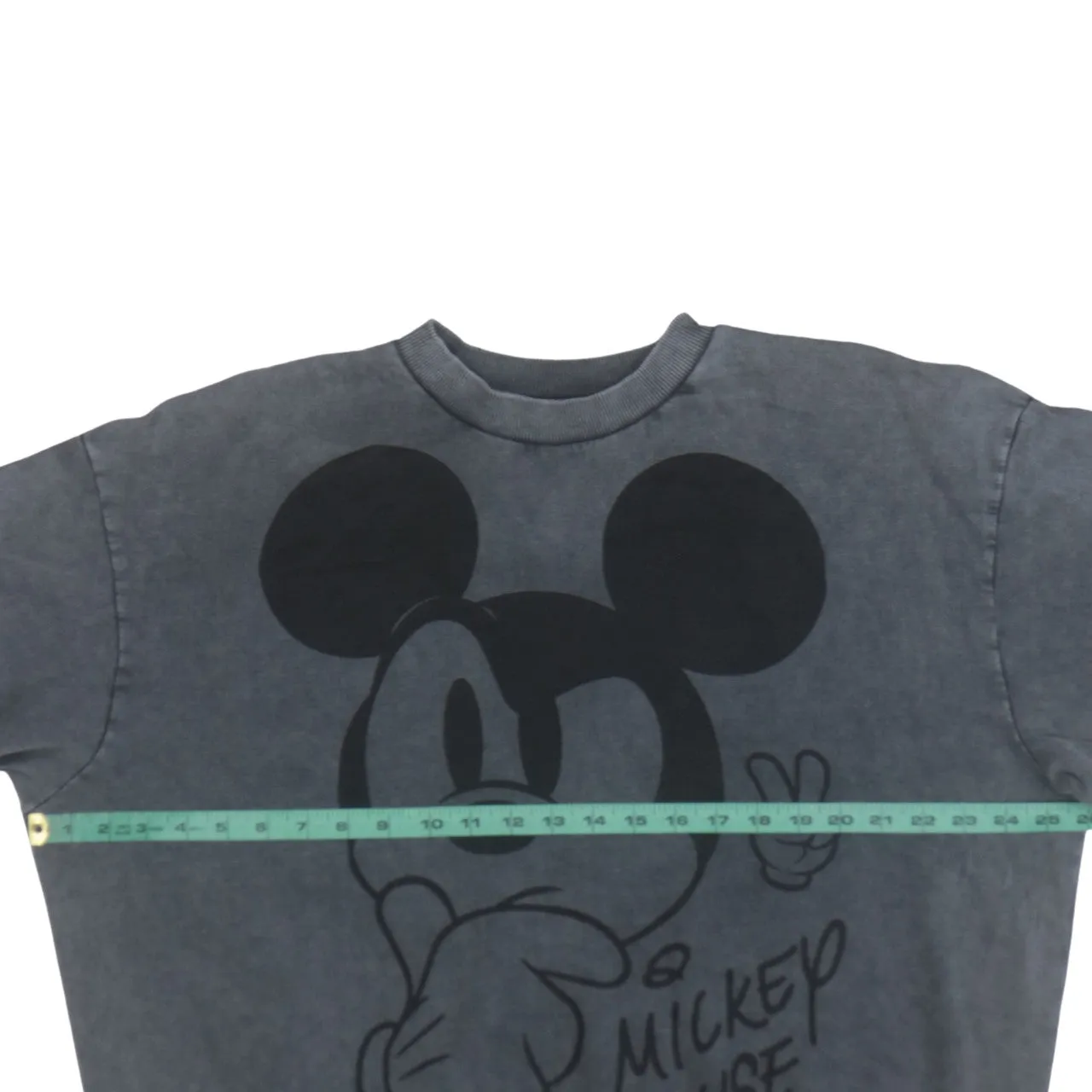 Disney Grey Mickey Mouse Sweatshirt Men's Large Printed Graphic Crewneck Pullover Fleece Top sold by Vintage Club product image thumbnail 5