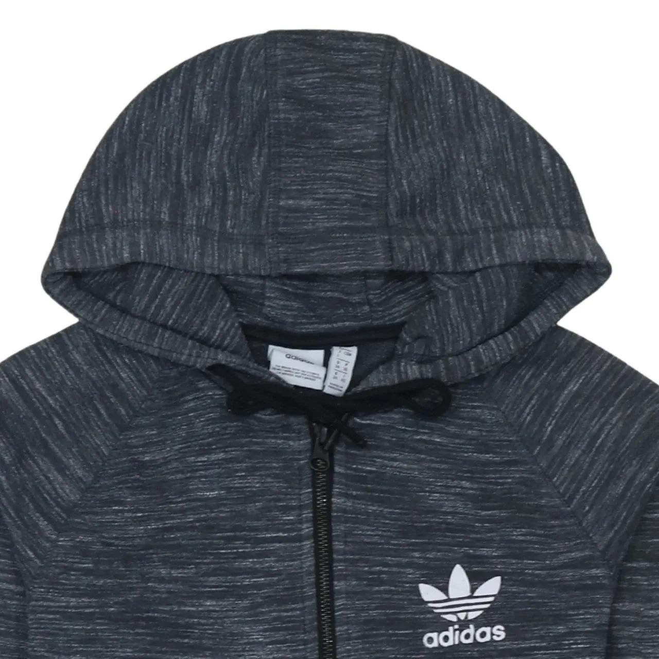 Adidas Dark Grey Marl Hoodie Women’s XSmall Trefoil Printed Logo Full Zip Top sold by Vintage Club product image thumbnail 3