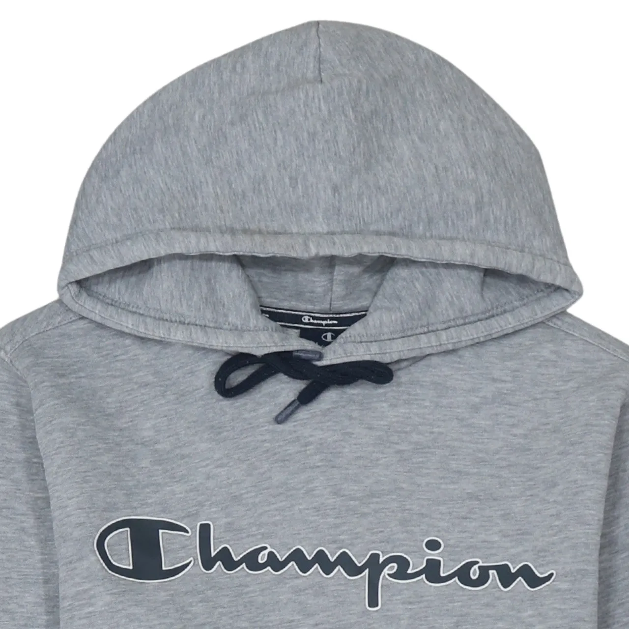 Champion Grey Hoodie Men's Small Printed Logo Drawstring Pullover Fleece Sweatshirt sold by Vintage Club product image thumbnail 3