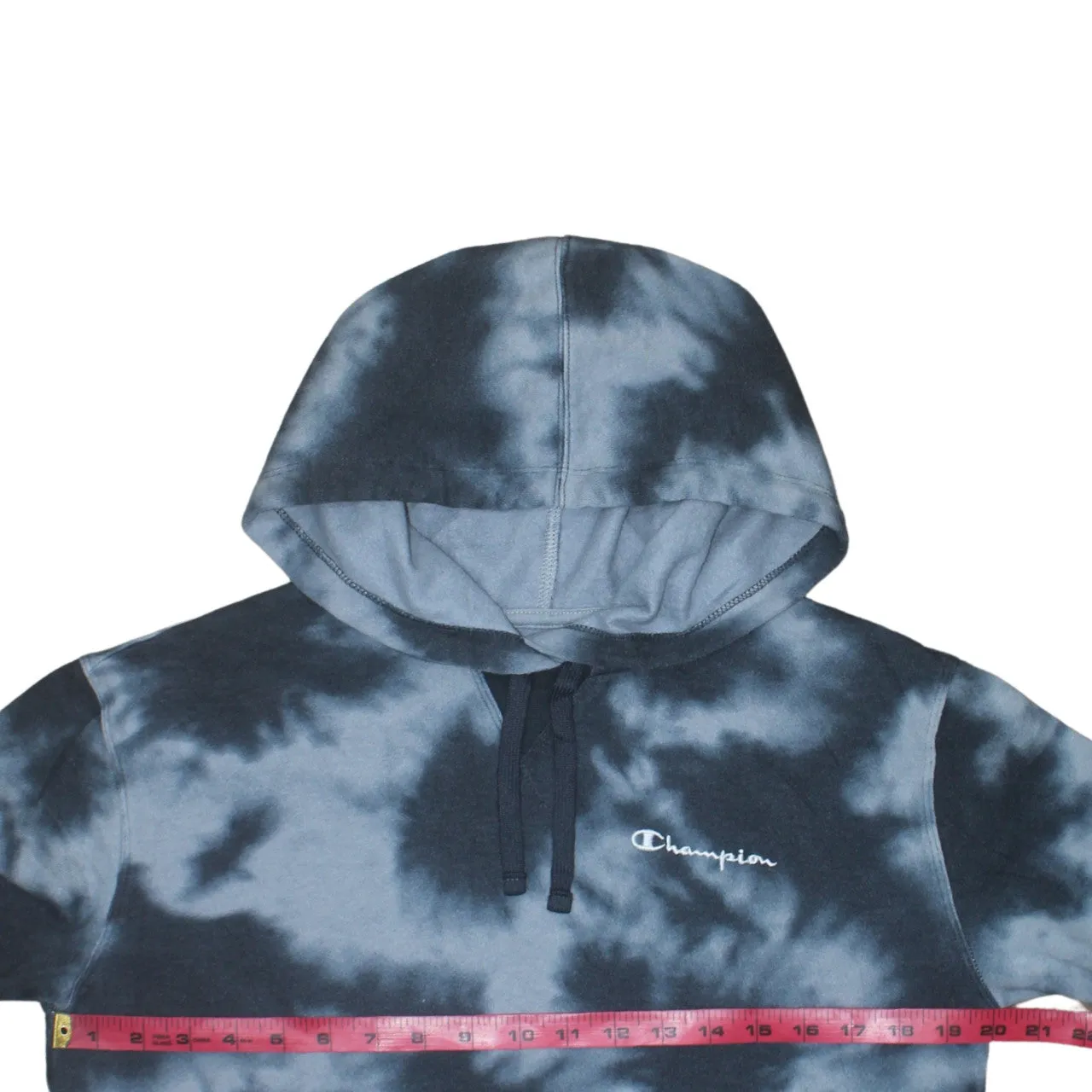 Champion Grey Tie Dye Hoodie Men's Small Embroidered Script Logo Front Pocket Pullover Sweatshirt sold by Vintage Club product image thumbnail 5