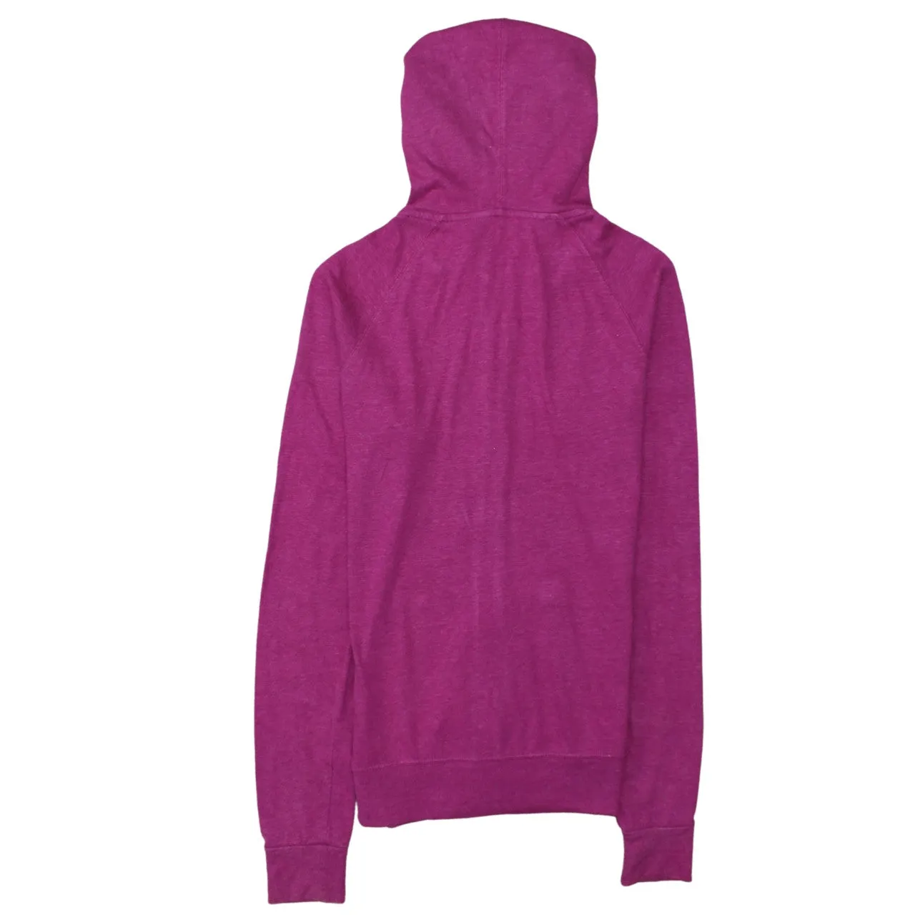 Nike Pink Zip Hoodie Women’s Small Printed Swoosh Drawstring Hood Split Pocket Sweatshirt sold by Vintage Club product image thumbnail 2