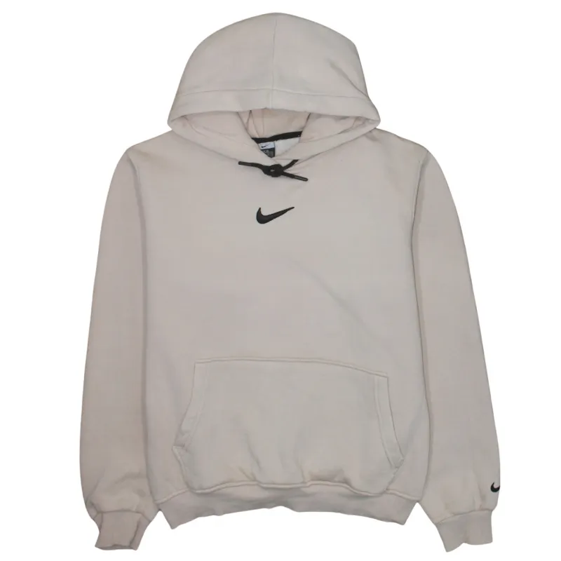 Nike Cream Hoodie Women’s XXLarge Embroidered Swoosh Logo Front Pocket Pullover Sweatshirt sold by Vintage Club