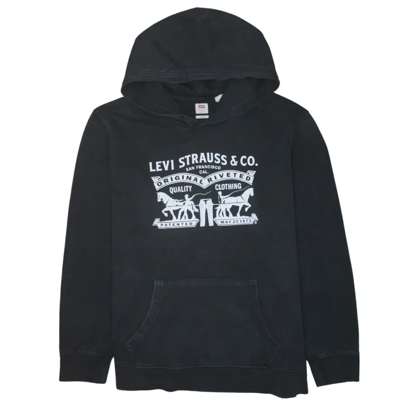 Levi's Black Hoodie Men's XLarge Printed Logo Front Pocket Pullover Sweatshirt sold by Vintage Club