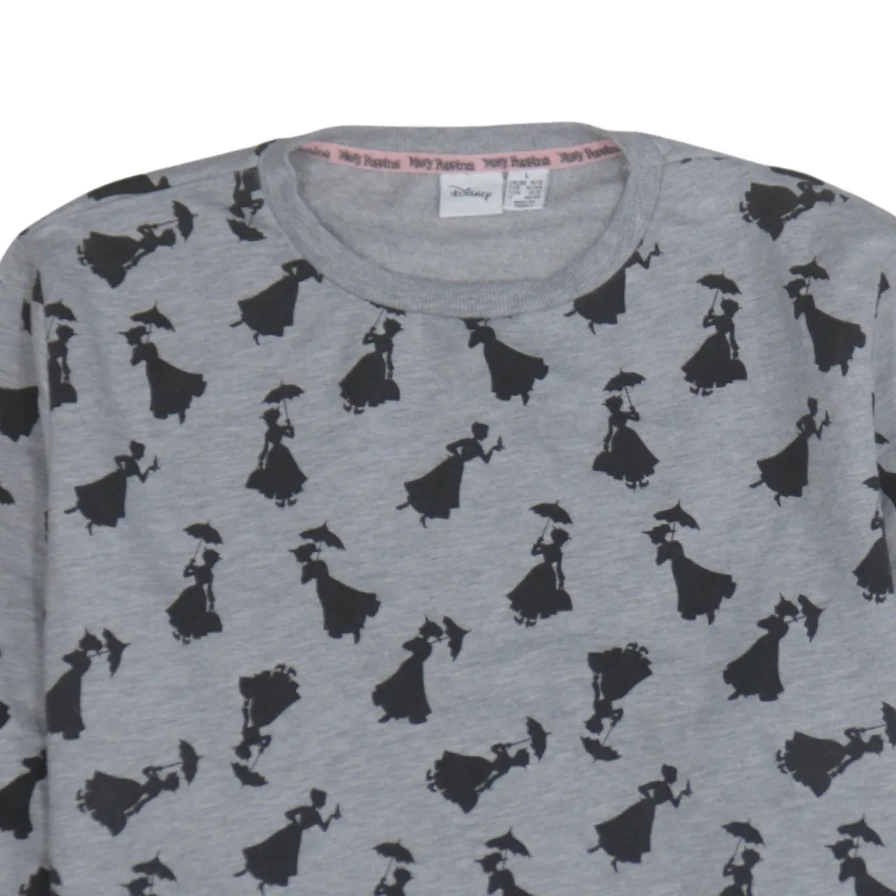 Disney Grey Sweatshirt Women’s Large All Over Mary Poppins Silhouette Print Pullover Top sold by Vintage Club product image thumbnail 3