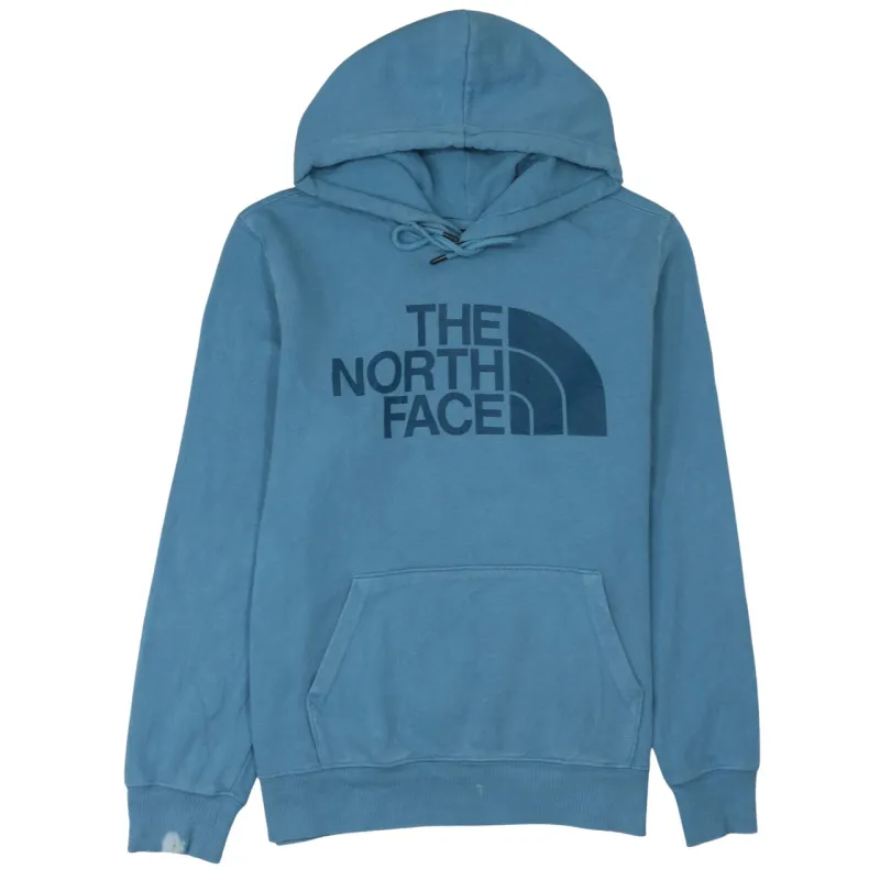 The North Face Blue Hoodie Men's Medium Printed Logo Front Pocket Pullover Sweatshirt sold by Vintage Club