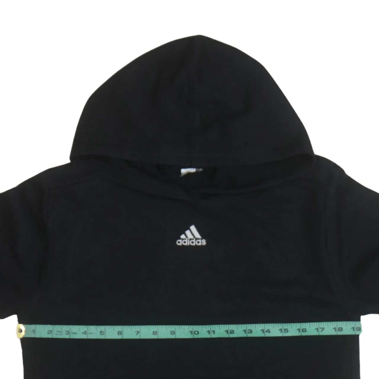 Adidas Black Hoodie Men's XSmall Printed Chest Logo Front Pocket Pullover Sweatshirt sold by Vintage Club product image thumbnail 5