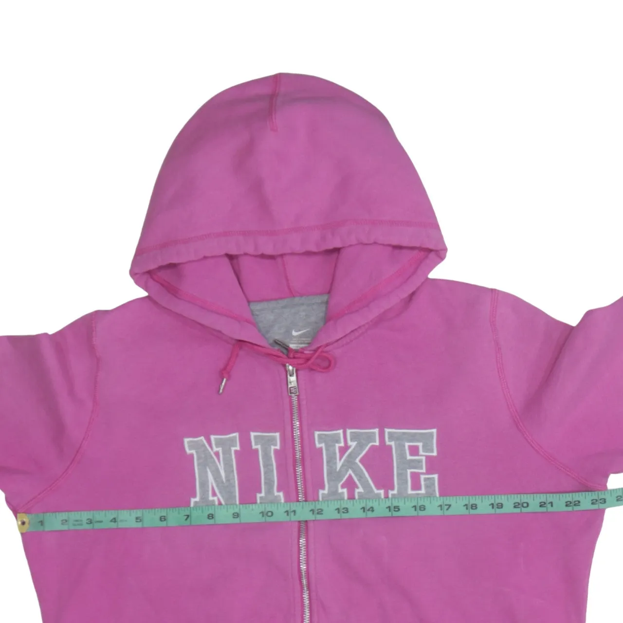Nike Pink Full Zip Hoodie Women’s XLarge Embroidered Logo Drawstring Hood Front Pockets Sweatshirt sold by Vintage Club product image thumbnail 5