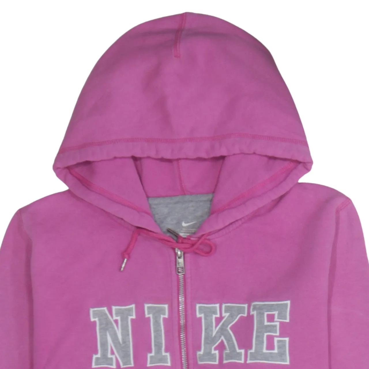 Nike Pink Full Zip Hoodie Women’s XLarge Embroidered Logo Drawstring Hood Front Pockets Sweatshirt sold by Vintage Club product image thumbnail 3