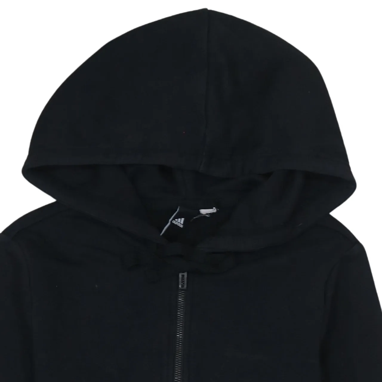 Adidas Black Zip Hoodie Women’s XSmall Printed Sleeve Logo Front Pockets Casual Top sold by Vintage Club product image thumbnail 3