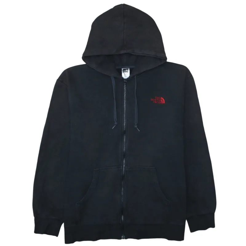 The North Face Black Zip Hoodie Men’s XXLarge Embroidered Red Logo Front Pockets Sweatshirt sold by Vintage Club
