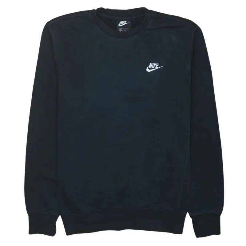Nike Black Sweatshirt Men's XSmall Embroidered Swoosh Logo Crewneck Pullover Fleece Top sold by Vintage Club