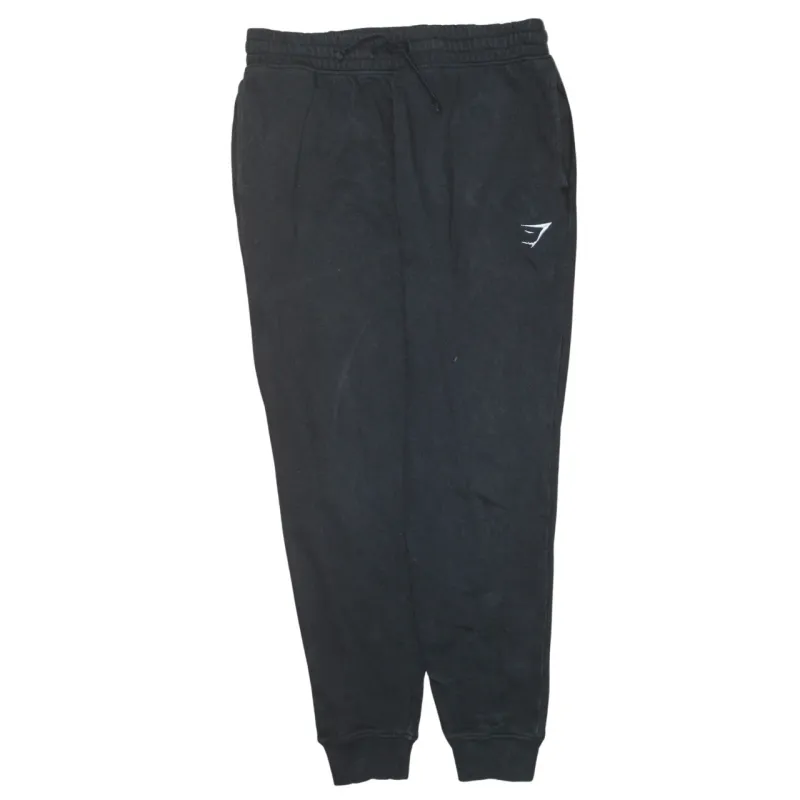 Gymshark Black Joggers Men’s Medium Elasticated Waist Cuffed Hem Small Logo Sweatpants sold by Vintage Club