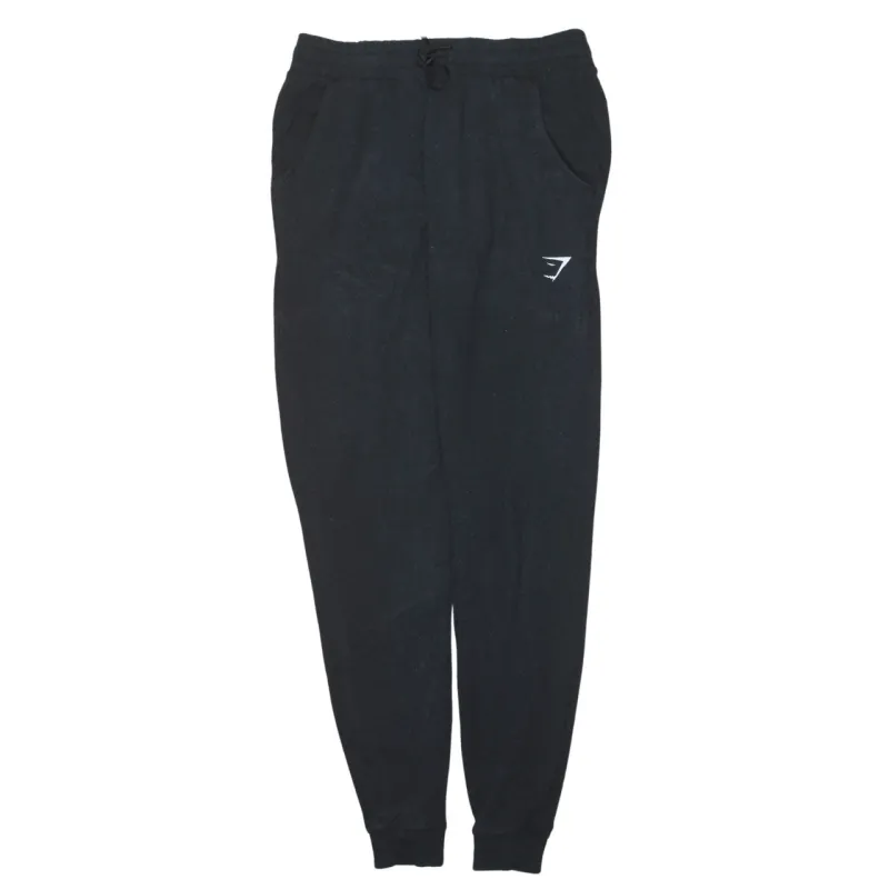 Gymshark Black Joggers Men’s Small Elasticated Cuffs Drawstring Waist Printed Logo Sweatpants sold by Vintage Club