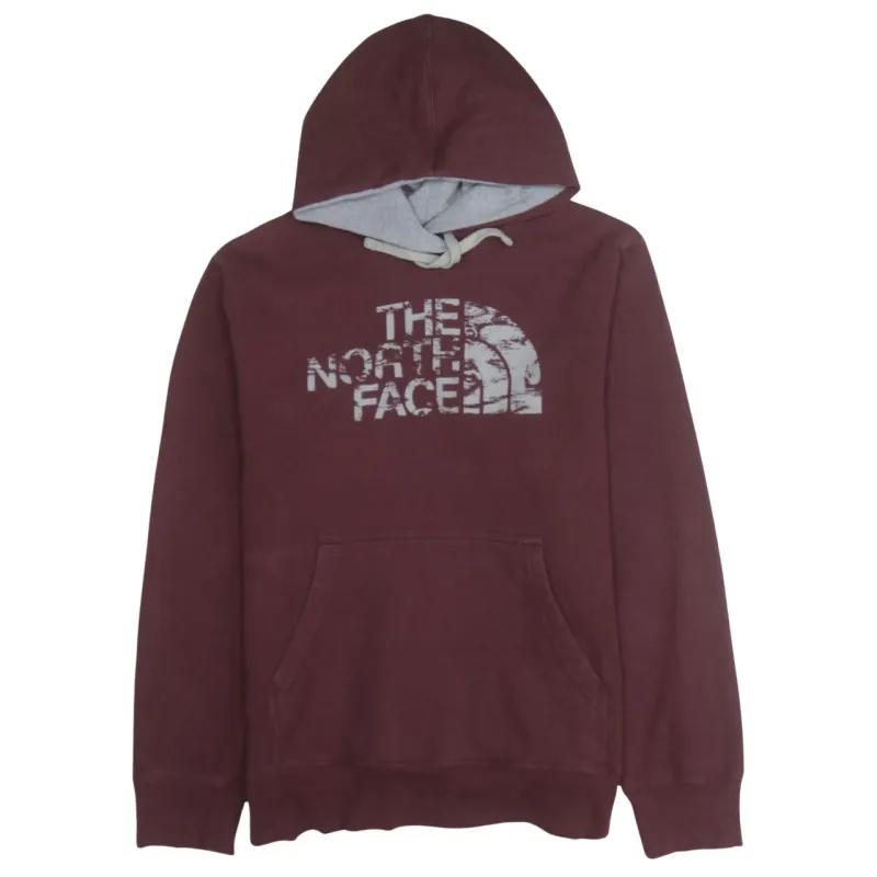 The North Face Burgundy Red Hoodie Men’s Large Printed Logo Fleece Pullover Sweatshirt sold by Vintage Club