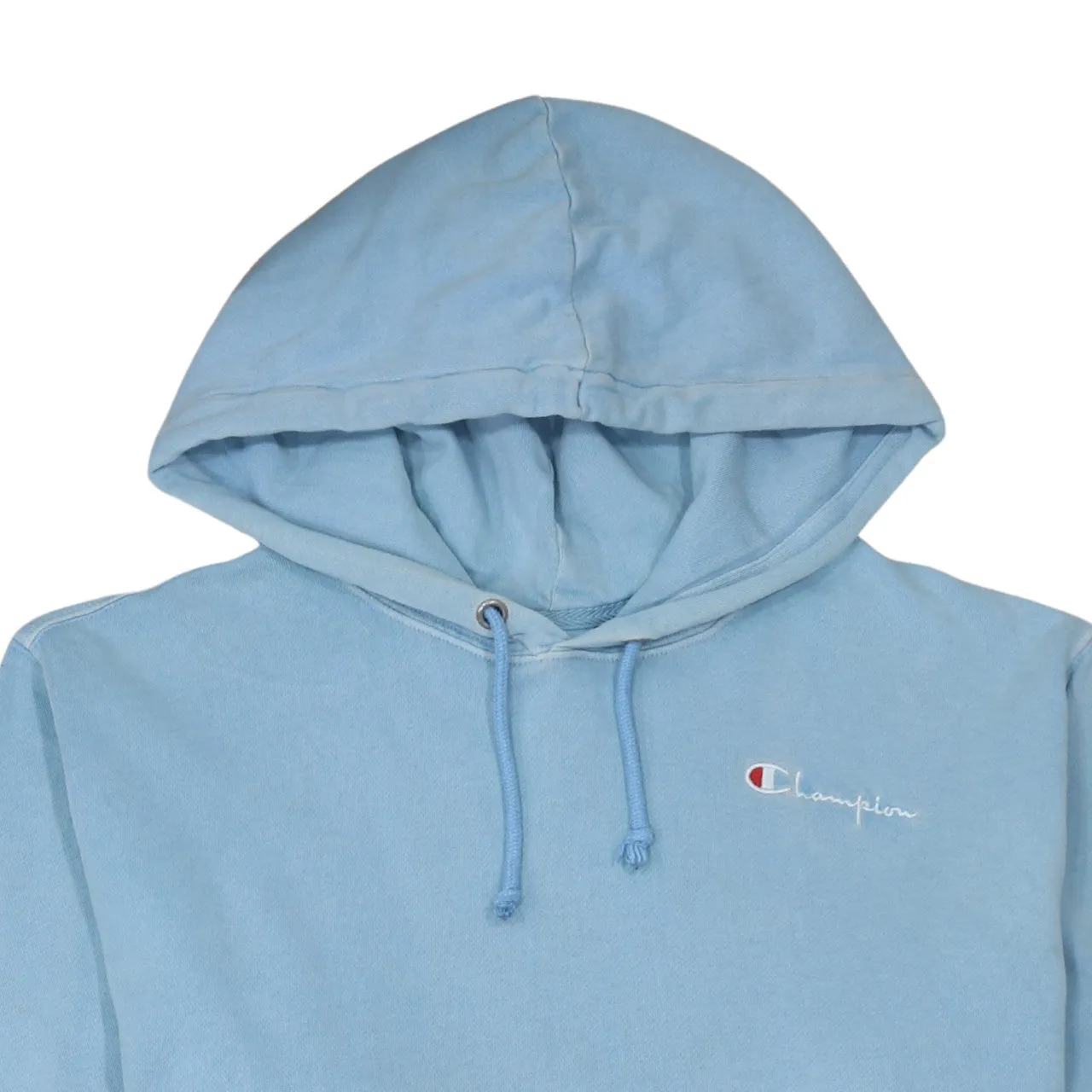 Champion Light Blue Hoodie Men's Medium Embroidered Chest Logo Front Pocket Pullover Sweatshirt sold by Vintage Club product image thumbnail 3